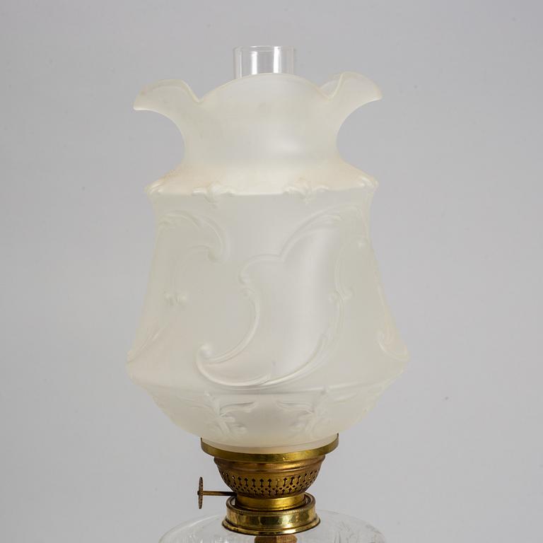 A paraffin lamp, circa 1900.