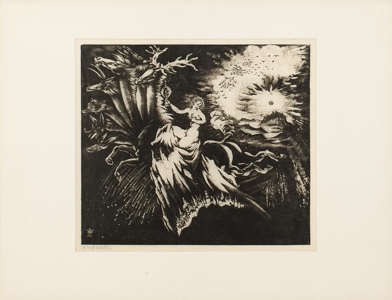 JOSEF WEISZ, tillskrivna, 3 st handkolorerade träsnitt, dat i trycket 1919.