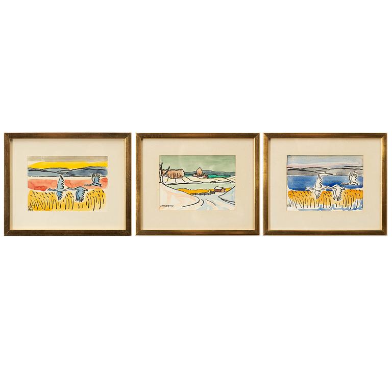 Erling Ärlingsson, "Utterbyn", Flying geese, 3 pcs.