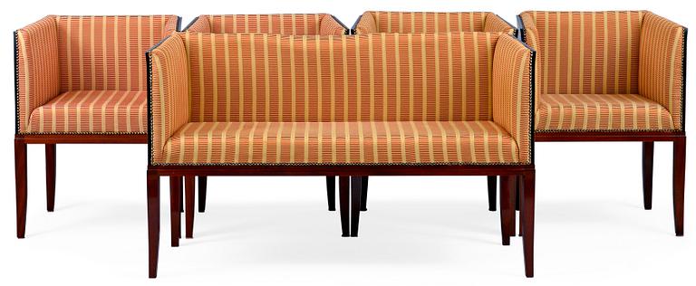 Eliel Saarinen, A FIVE PIECE SET OF FURNITURE.