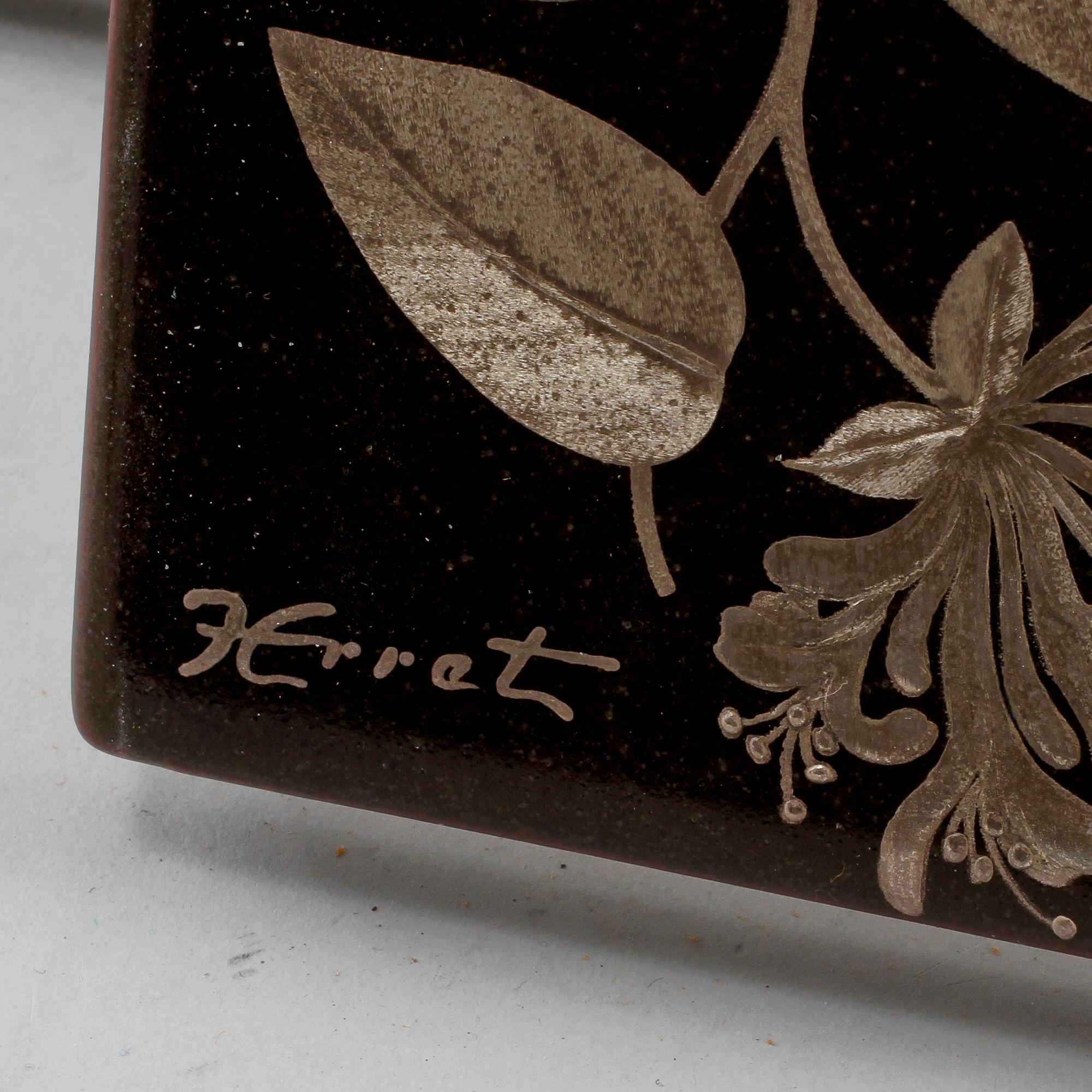 PLAKETTER, 4 st, lergods, Heinz Erret, Gustavsberg, 1900-talets andra hälft.