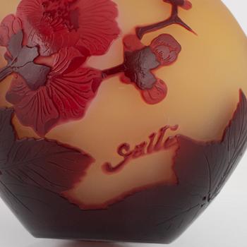 Emile Gallé,  an Art Nouveau cameo glass vase, Nancy France.