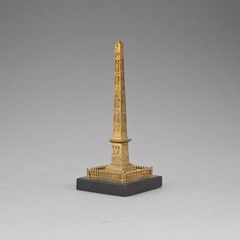 GRAND TOUR SOUVENIR, bordstermometer, mässing, sten, Paris 1800-talets mitt.