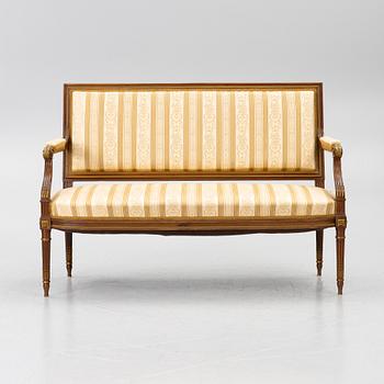 A seven-piece seating group, Louis XVI style, early 20th Century.