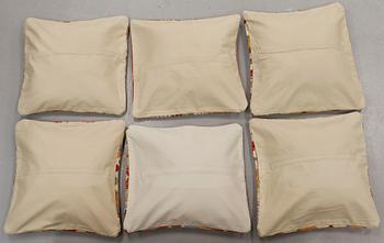 Six kilim cushions, Ca 45 x 45 cm.
