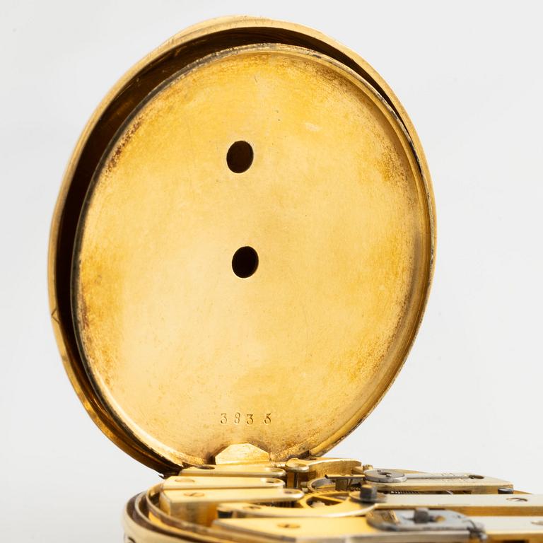 Pocket watches, 2 pcs, 14K/18K gold with Chatelaine.
