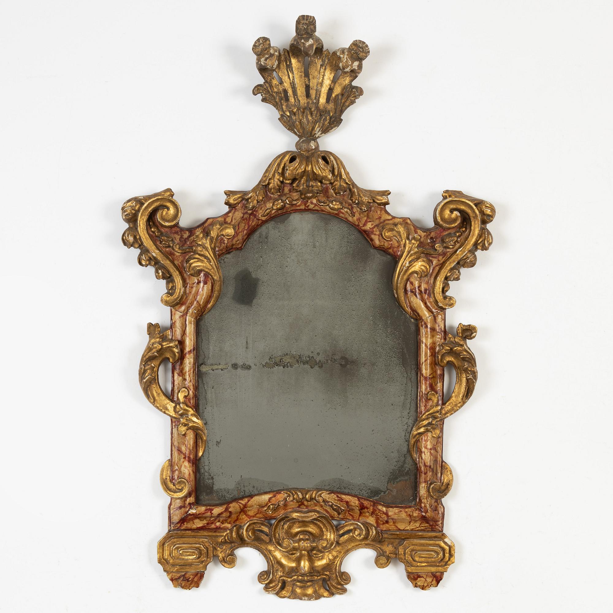 A Baroque mirror, Italy, first half of the 18th Century.