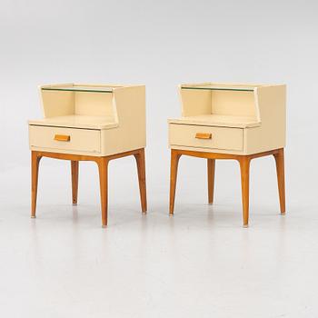 Bedside tables, a pair, first half of the 20th century.