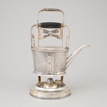 GEBRÜDER BING, a silver plate teapot and heater, Nürnberg, Germany, early 20th Century.