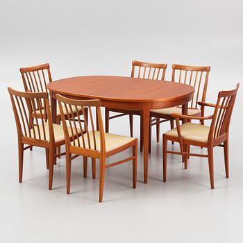 Carl Malmsten, a seven-piece 'Herrgården' dining suite, Bodafors.