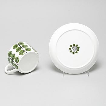 STIG LINDBERG, 4 koppar med fat, "Berså", Gustavsberg.