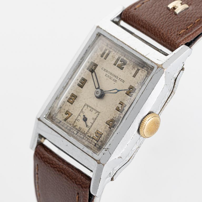 Enicar, Chronometer, wristwatch, 26 x 29 (37) mm.