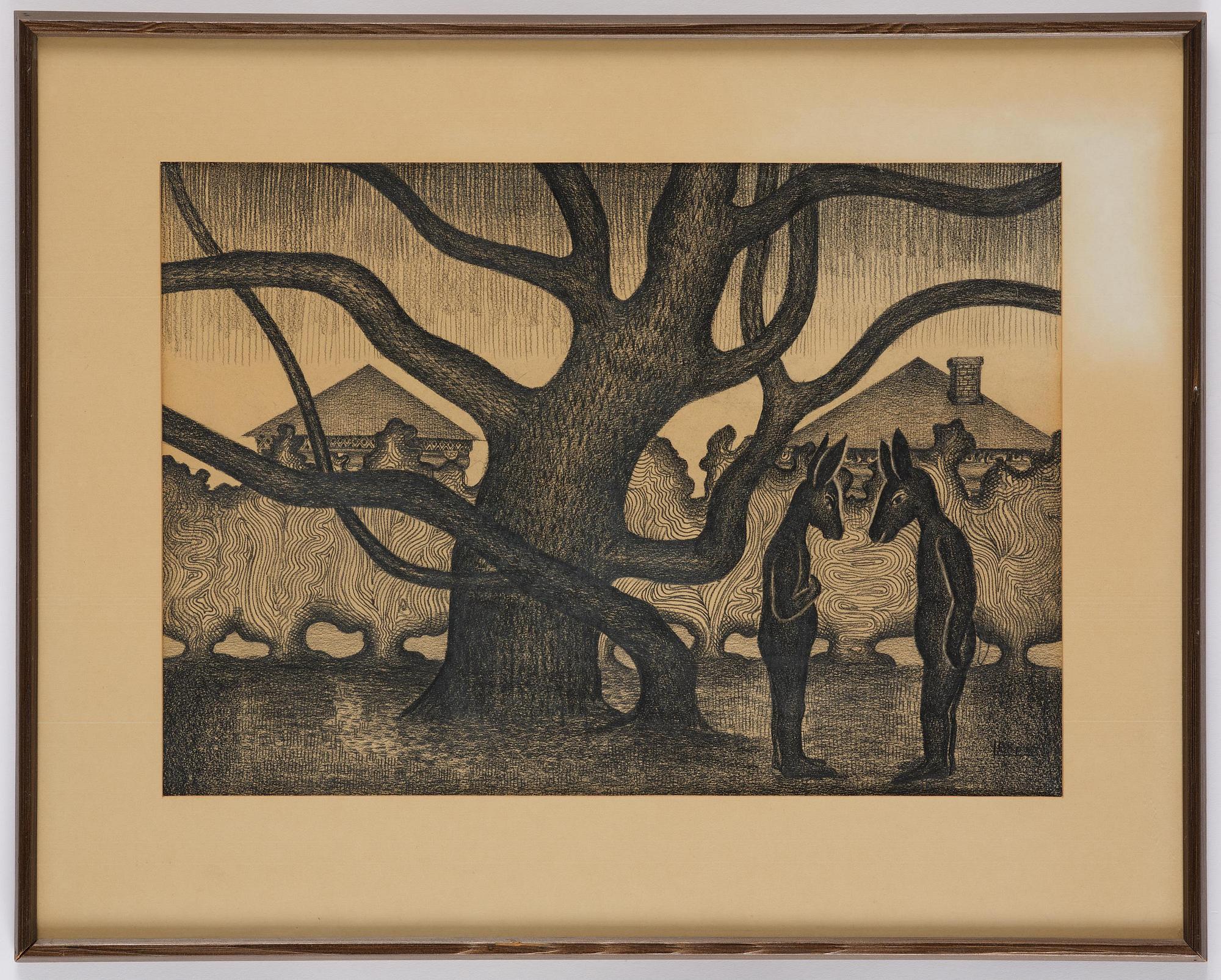 Valentina Kropivnitskaya, "Two animals and a tree".