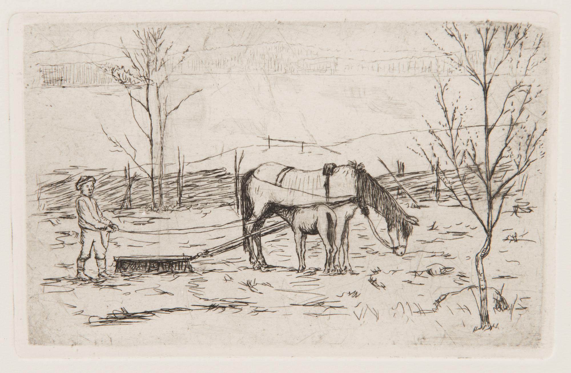 HUGO SIMBERG, linjeetsning, osignerad.