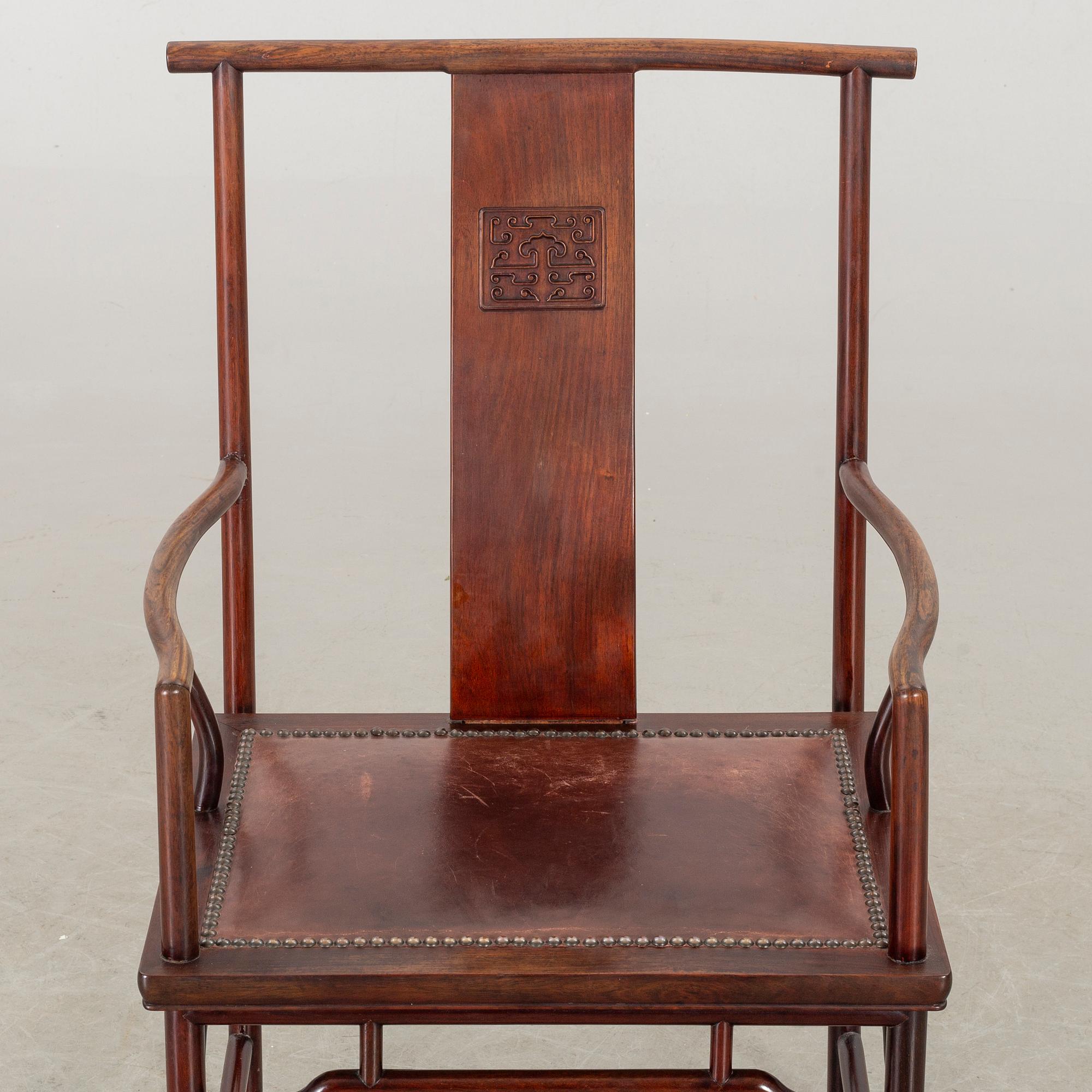 A Chinese 20th century wooden chair.