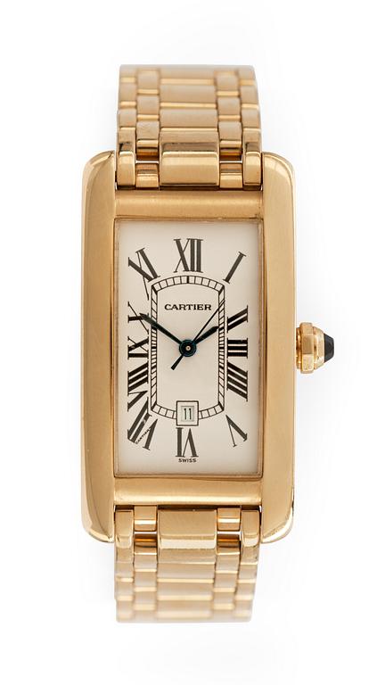CARTIER, 'Tank Americaine', automatisk, guld, 2000-tal.