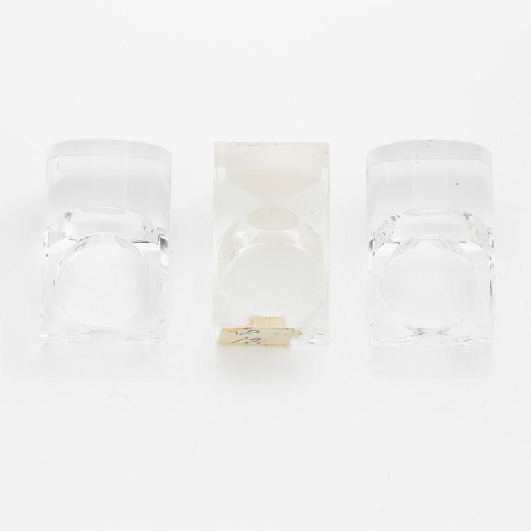 Siv Lagerström, three acrylic rings, 1970s.