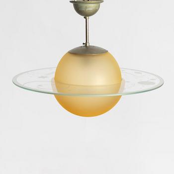 Ceiling lamp, so-called "Saturn lamp", circa 1930s/1940s.