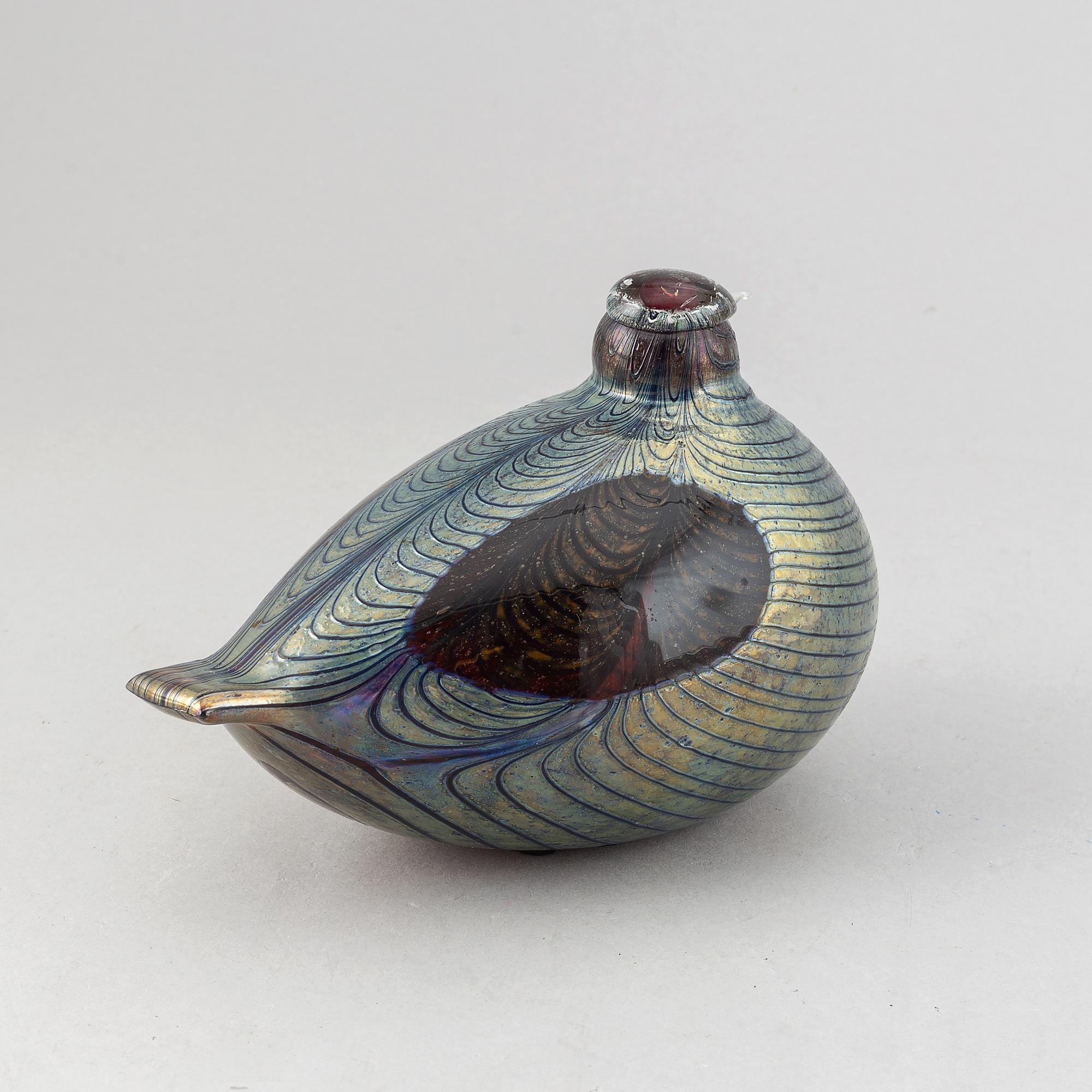 Oiva Toikka, glasskulptur, fågel, Nuutajärvi - Notsjö, signerad.