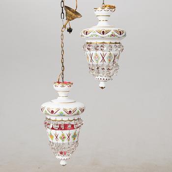 Ceiling lamps a pair Bohemia 20th century.