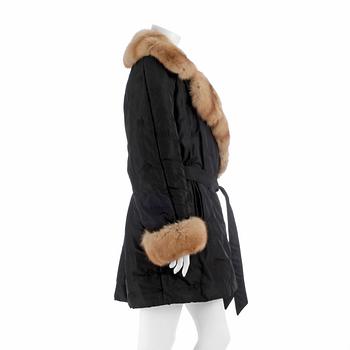 ANNA KEL, a fur trimmed jacket. Size 44.