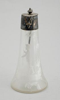 VINKANNA, glas och nysilver, sekelskiftet 1900.