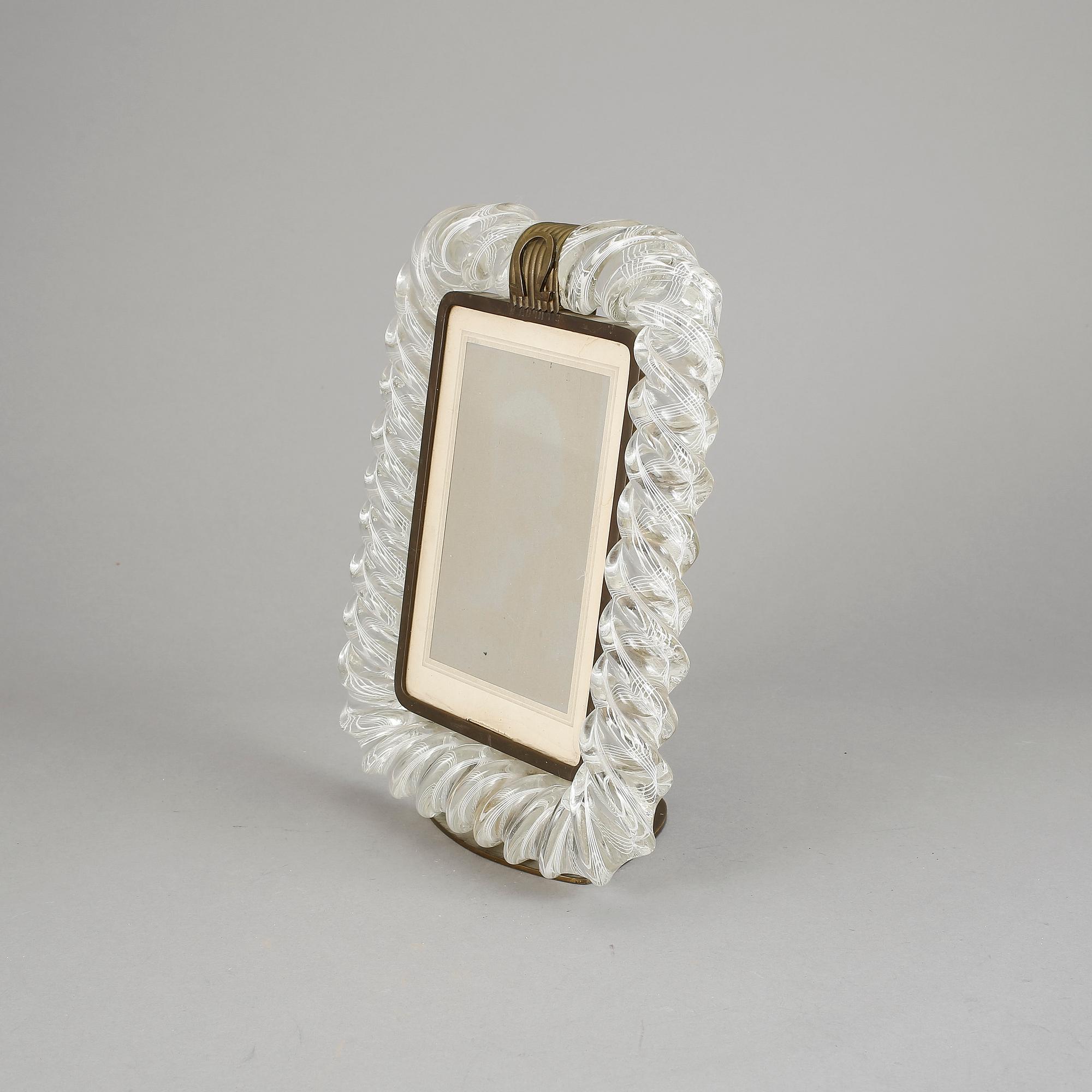 FOTORAM, glas och mässing, kring 1900-talets mitt.