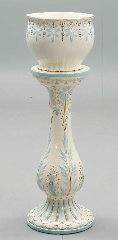 PIEDESTAL med YTTERFODER, flintgods, Rörstrand, 1800/1900-tal.