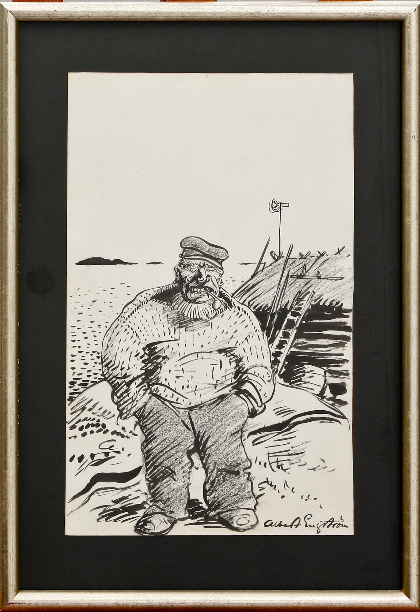 ALBERT ENGSTRÖM, tusch på papper. 1900-talets början.