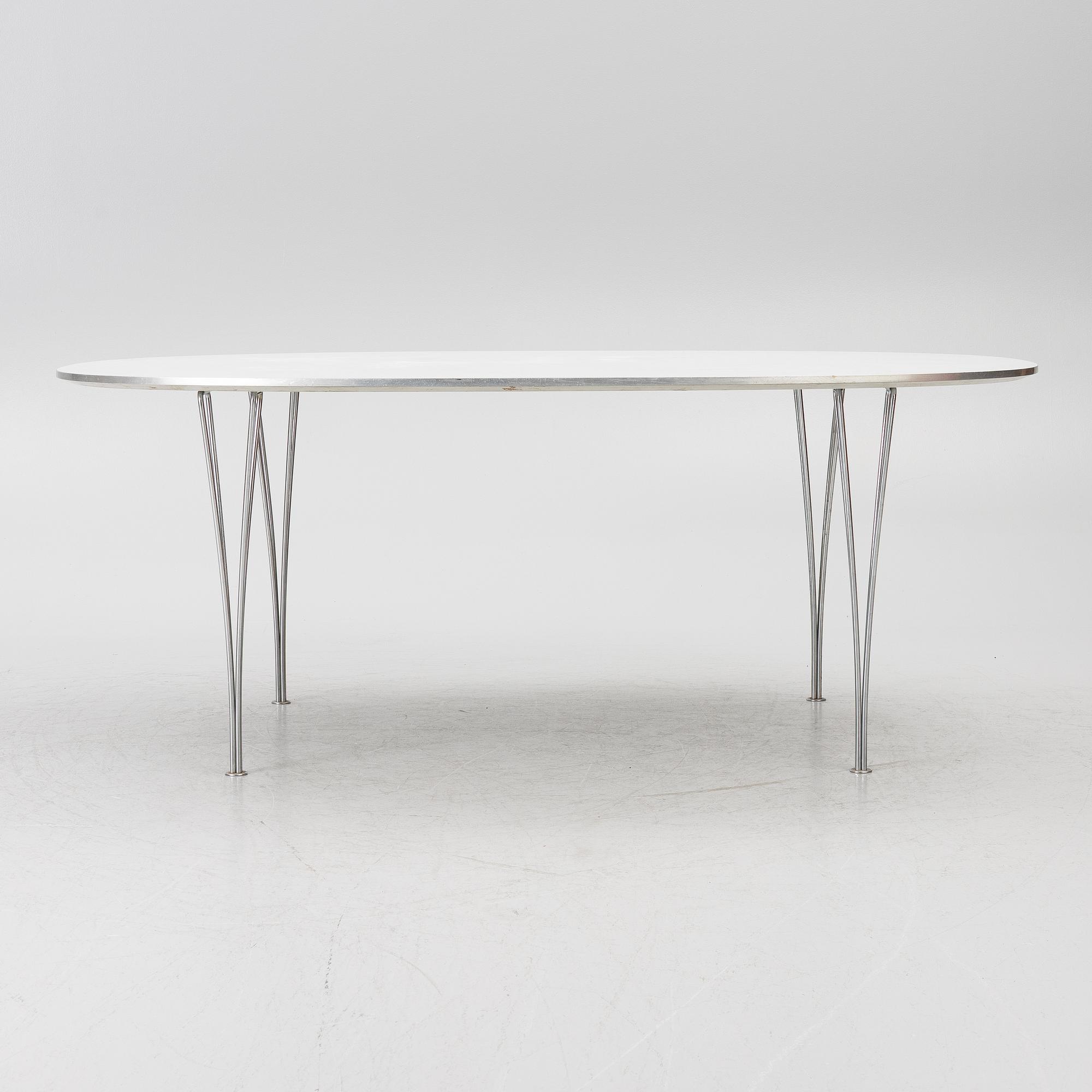 Bruno Mathsson & Piet Hein, dining table, “Superellipse”, Fritz Hansen, Denmark.