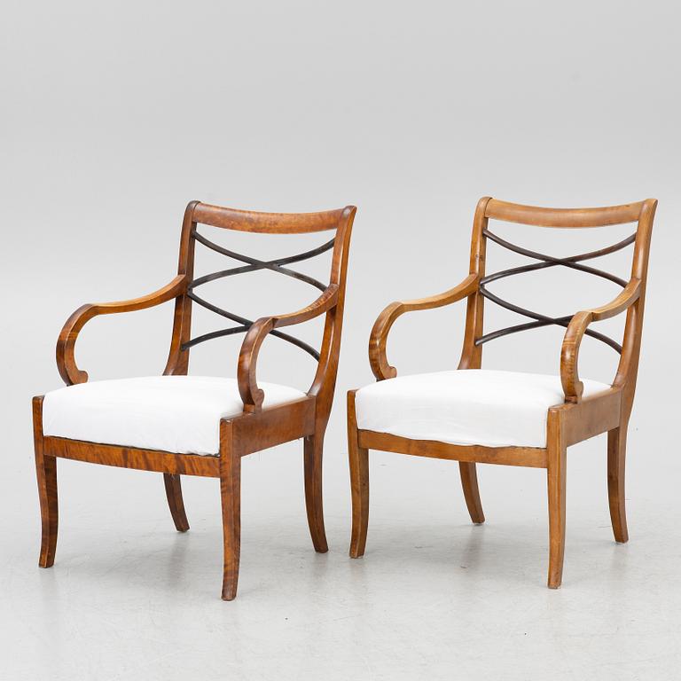 Carl Malmsten, A pair of Swedish Grace armchairs, SMF/Ferdinand Lundquist & Co, Gothenburg 1920s.