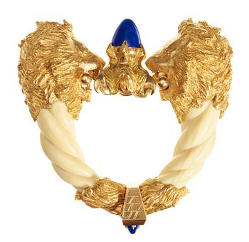 Kristian Nilsson, A Kristian Nilsson 18k gold, bone and lapis lazuli bangle, Stockholm, 1972.