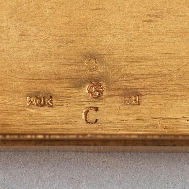 A Swedish 18th century gold box, makers mark of Frantz Bergs, Stockholm 1761.