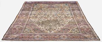 An antique Feraghan silk prayer rug, West Persia, c. 200 x 130 cm.