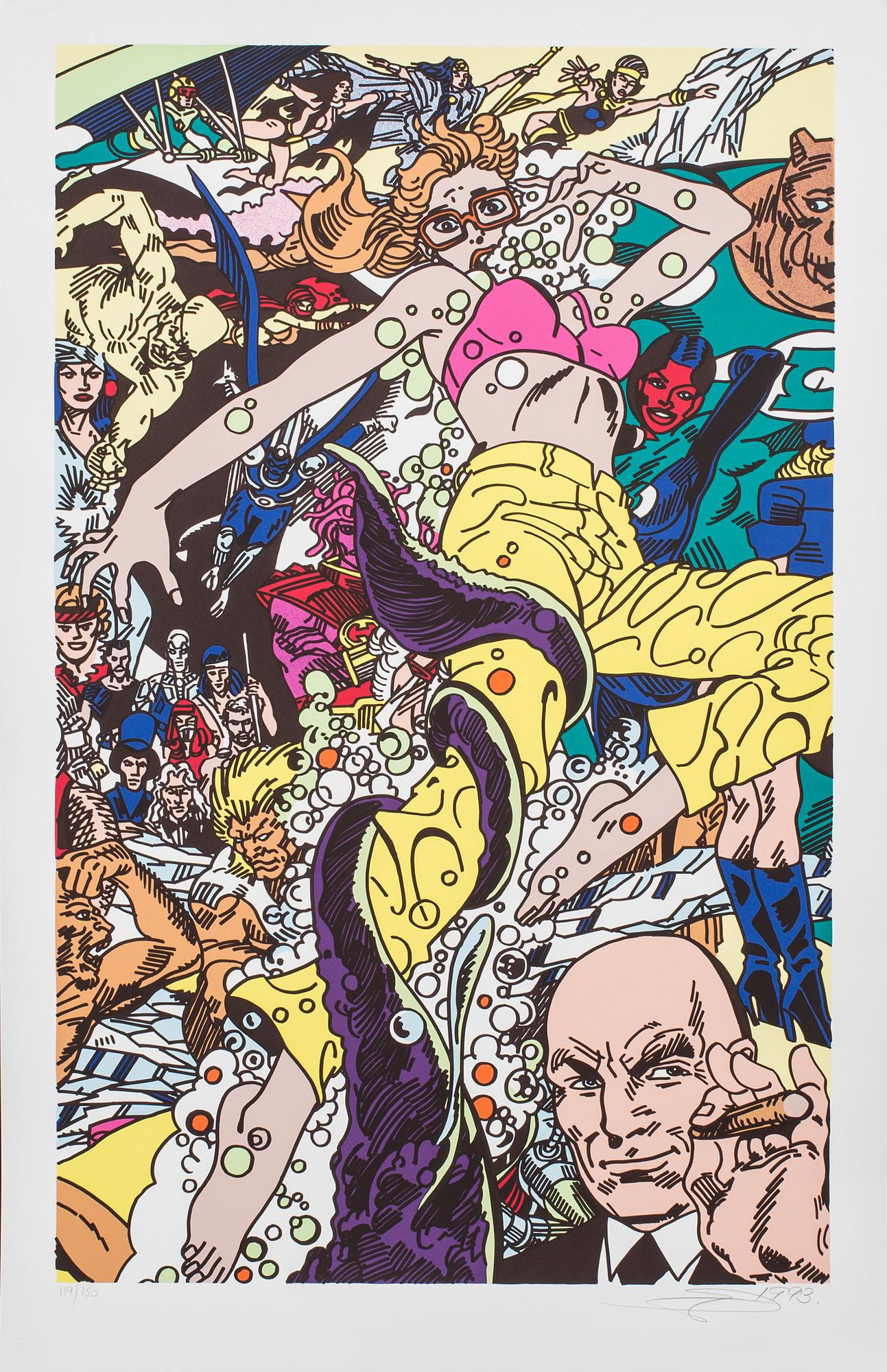GUDMUNDUR ERRÓ, färgserigrafi, signerad och numrerad 119/150, daterad 1993.
