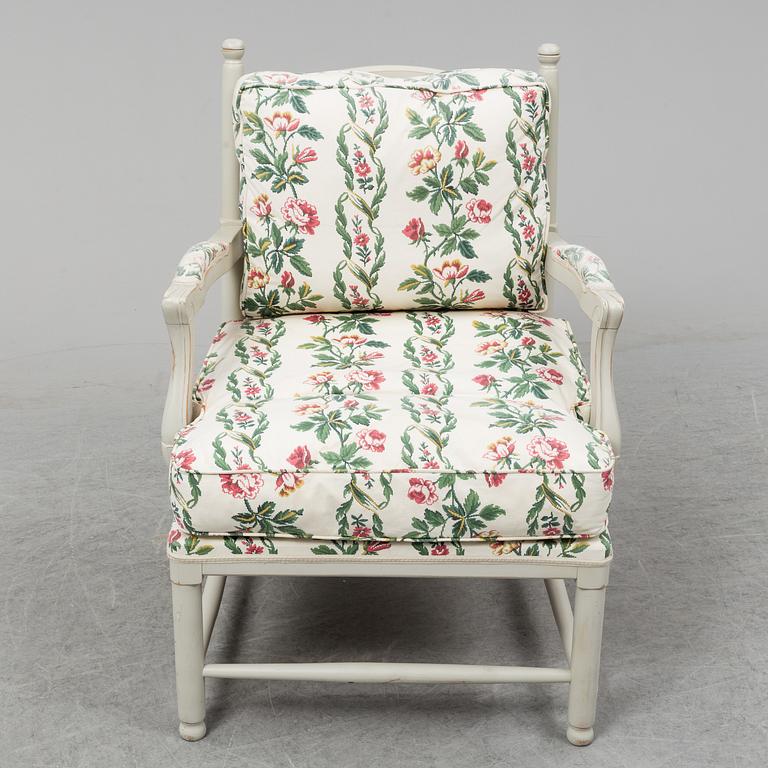 A Gustavian style armchairs, late 20th century.