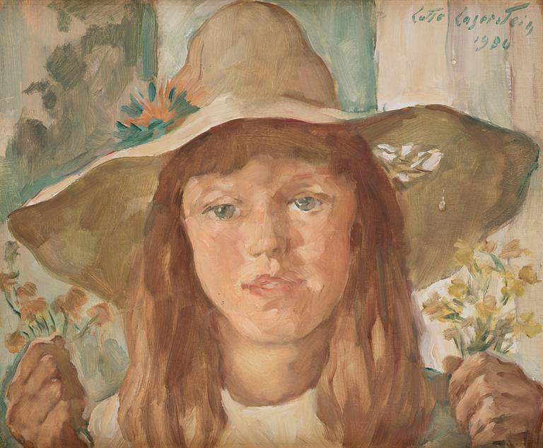 Lotte Laserstein, Girl in Straw Hat.