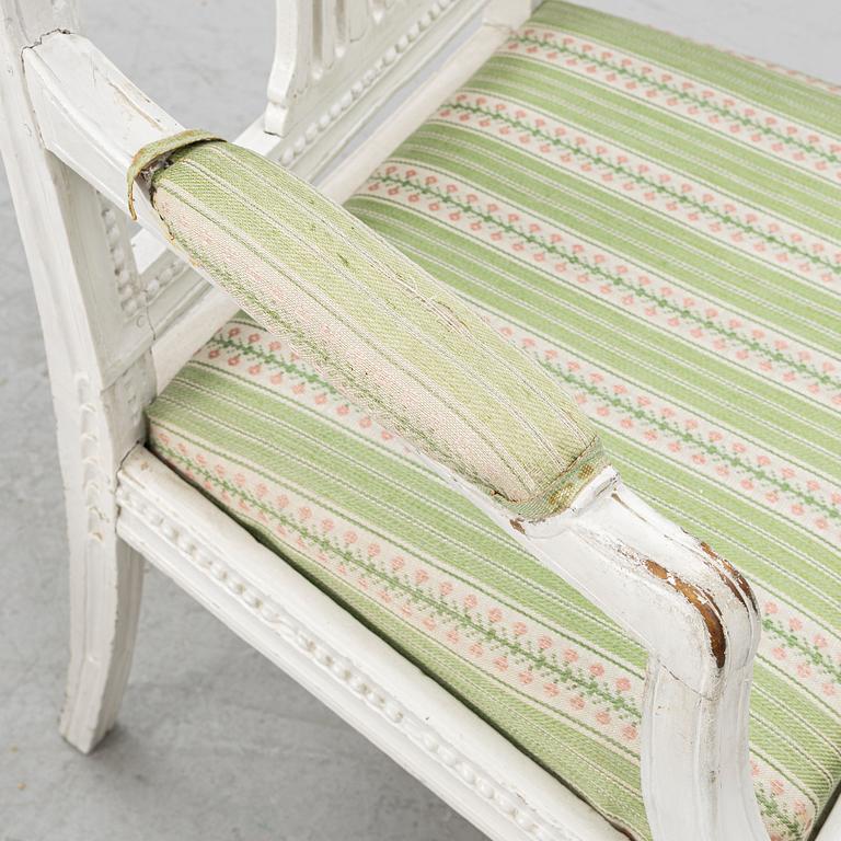 Armchairs, a pair, Gustavian, Lindome, 19th century.
