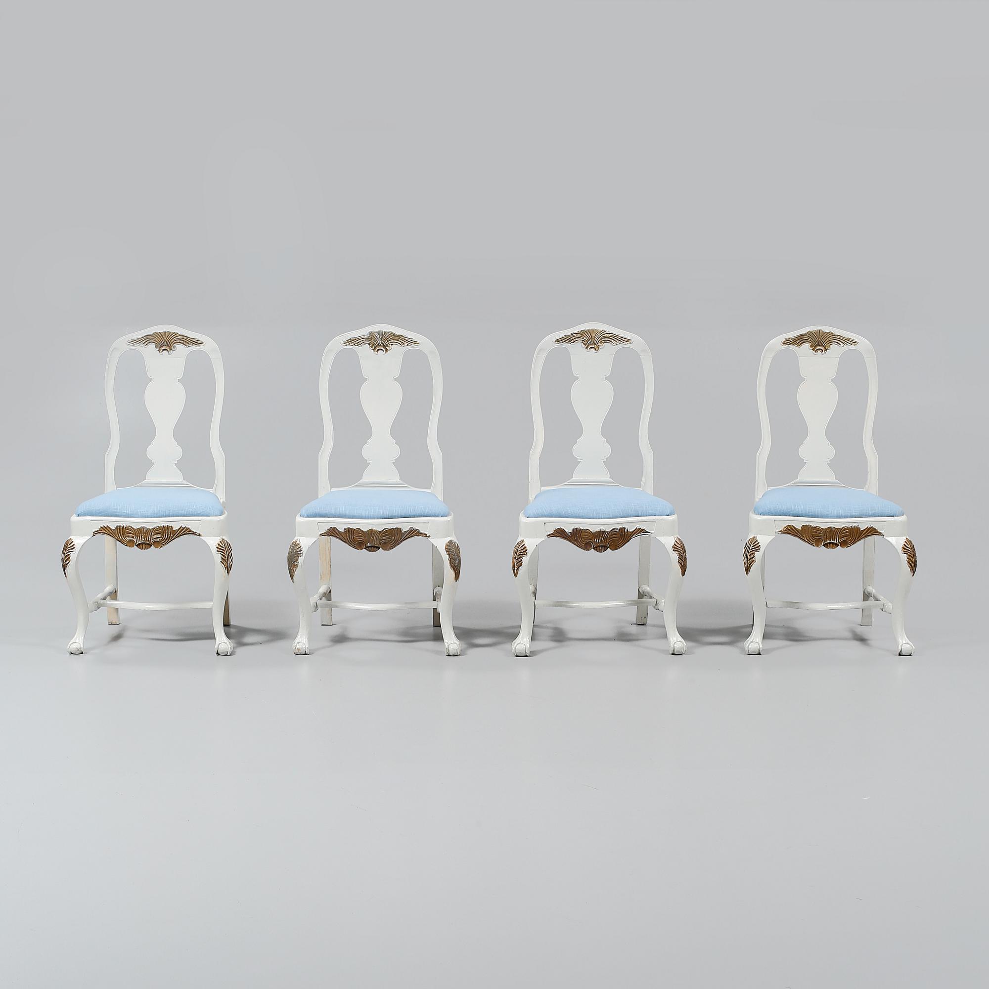 STOLAR, 4 st, senbarockstil, tidigt 1900-tal.