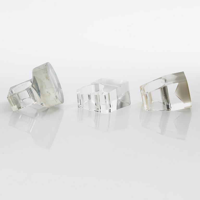 Siv Lagerström, three acrylic rings, 1970s.