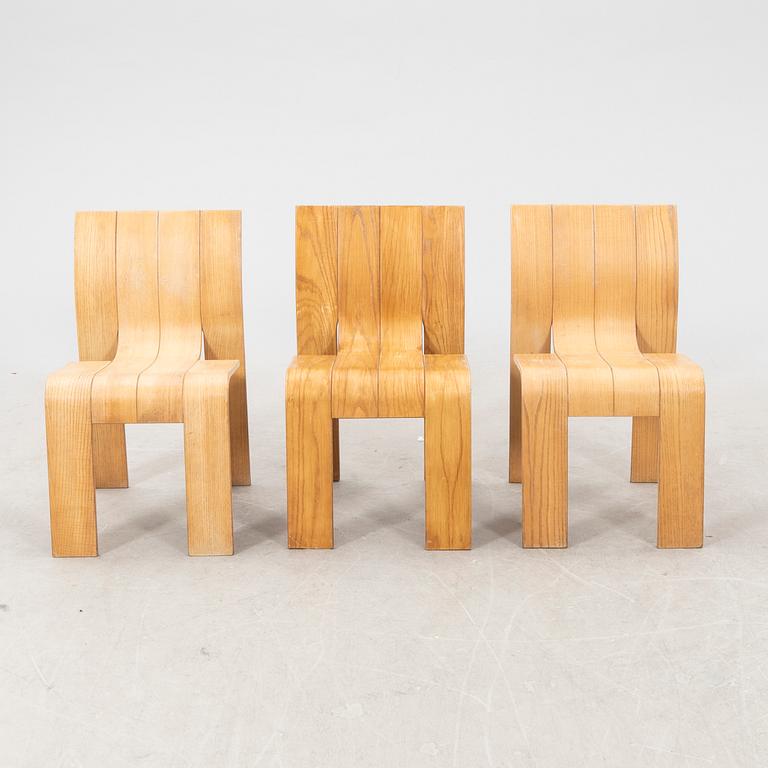 Gijs Bakker,  a set of six 1970s "Strip" chairs for Castelijn Netherlands.