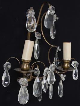 VÄGGLYSTRAR, ett par, barockstil, 1900-tal.