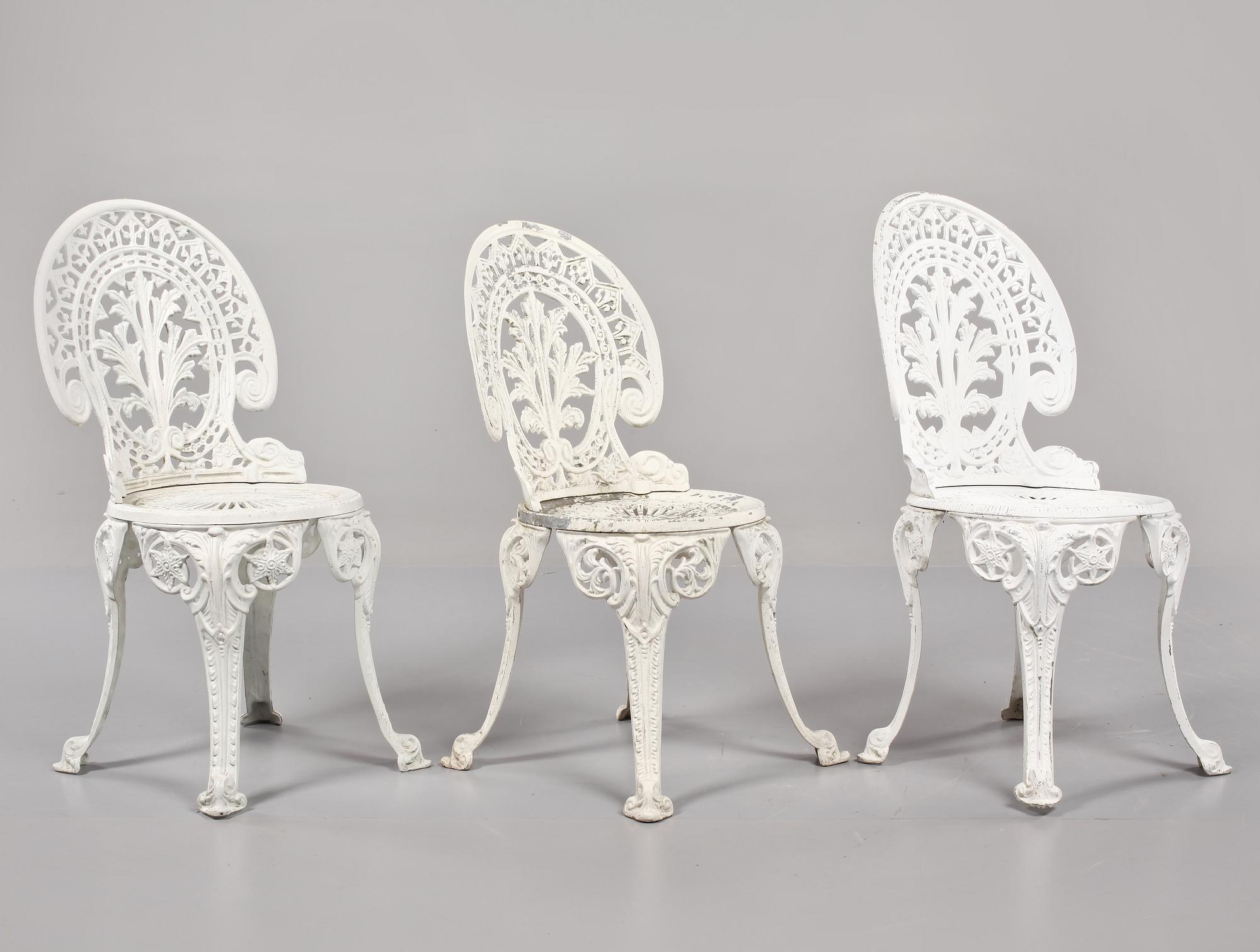 TRÄDGÅRDSSTOLAR, 3 st, 1900-talets slut.