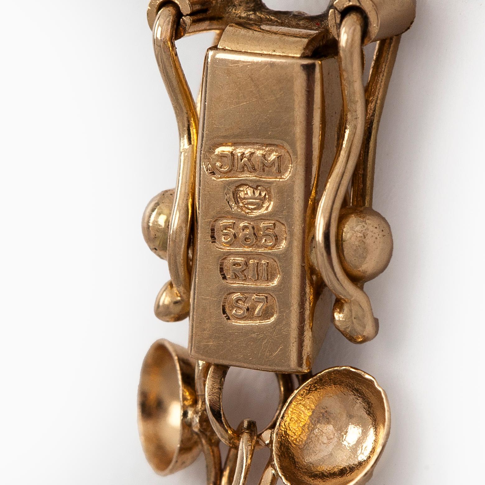 A 14K gold necklace.