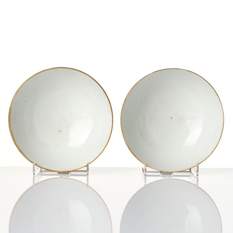 Skålar, ett par, porslin, Kina, sen Qingdynasti.