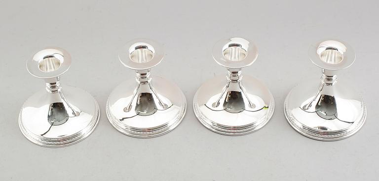 LJUSSTAKAR, 4 st, silver, TESI, Göteborg 1956 och 1957.