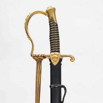 A Swedish officer's sabre 1889 pattern, with scabbard.