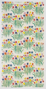 Josef Frank, gardiner, ett par, "Tulpaner", Firma Svenskt Tenn.