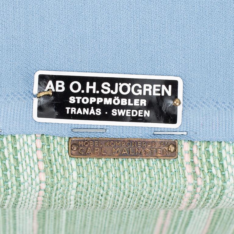 FÅTÖLJER, ett par, "Samsas", Carl Malmsten, brickmärkt; OH Sjögren Tranås.