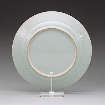 A blue and white dish, Qing dynasty Qianlong (1736-95).